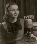 Betty Allinger at WIBX (Photo courtesy Chris Allinger)